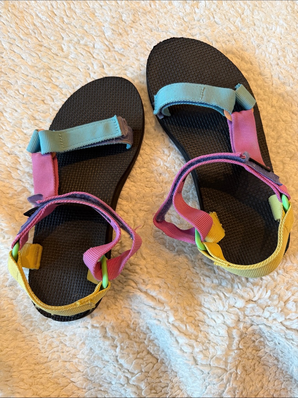 Teva Multi-Color Strap Sandals with Black Footbed